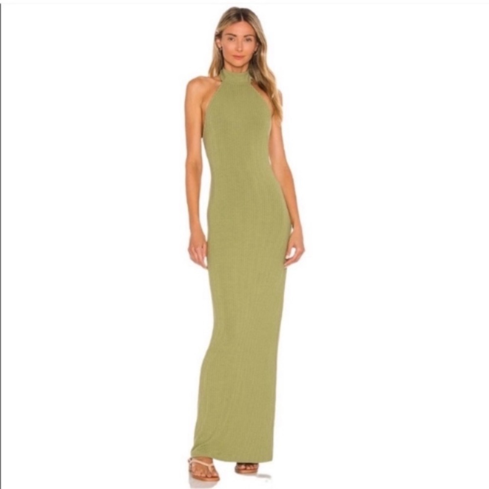 House of Harlow 1960 x Sofia Richie Naomi Maxi Dress in Olive Green Sz Small